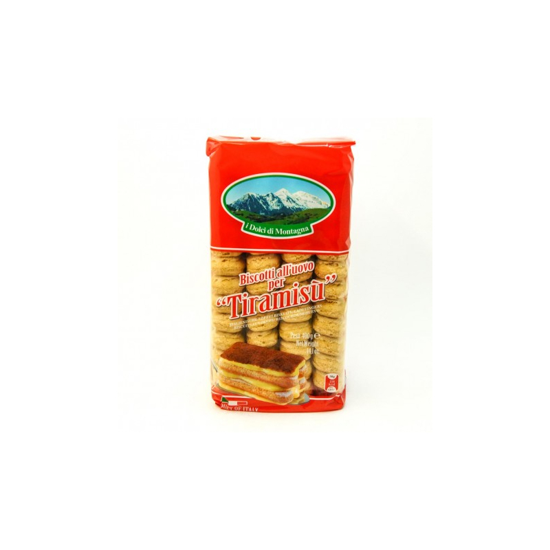 Печенье сахарное для тирамису Савоярди, 400г, 1/15 (уп/48шт), пакет, ТМ I dolce di montagna, Италия