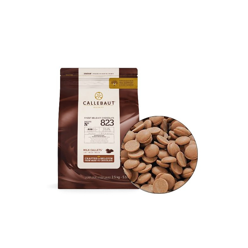 Шоколад молочный 823-RT-U71, какао 33,6%, 2,5кг, пакет, CALLEBAUT, Бельгия