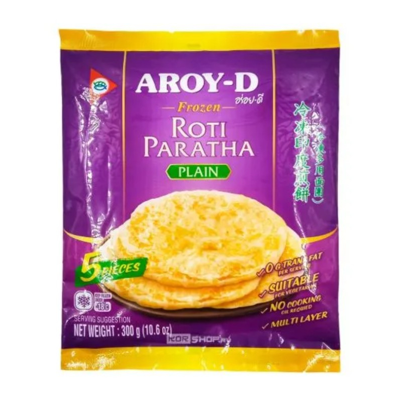 Тайские лепешки Roti Paratha постные зам., (5шт), 300г, 1/24, AROY-D, Таиланд
