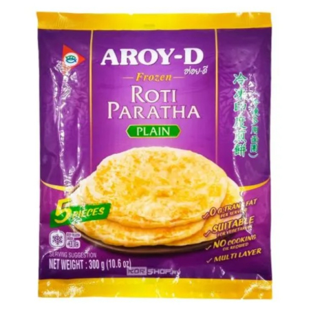 Тайские лепешки Roti Paratha постные зам., (5шт), 300г, 1/24, AROY-D, Таиланд