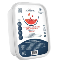 Пюре фруктовое КРАСНЫЙ АПЕЛЬСИН-КРАСНАЯ СМОРОДИНА зам., 250г, 1/12, пл/контейнер, Agrobar, Россия