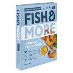 Креветка белоногая маринованная очищ. в панировке, с/м, 1кг, 1/6, пакет, Fish&More