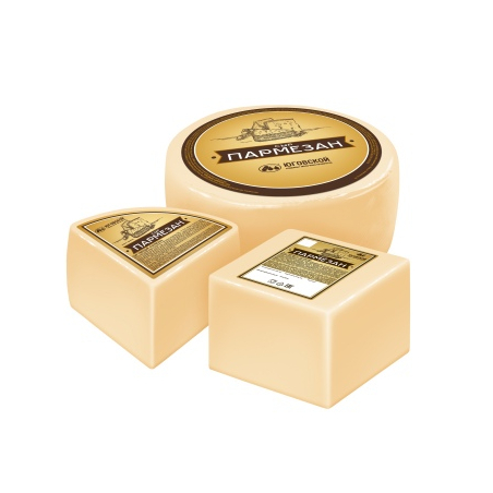Сыр ПАРМЕЗАН, жир. 40%, 400г, 1/5, брикет, пленка, Юговской КМП, Россия