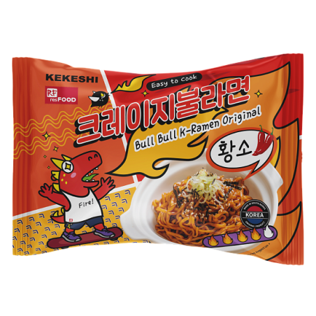 Лапша быстрого приготовления Bull Bull K-Ramen Original, 137,8г*5, 1/8, пл/пакет, Корея