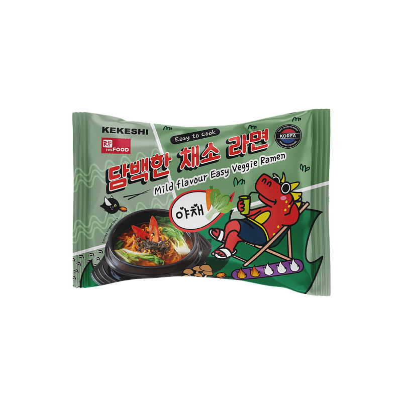 Лапша быстрого приготовления Mild flavour Easy Veggie Ramen, 111,5г*5, 1/8, пл/пакет, Корея