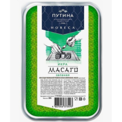 Икра сельди тихоокеанской соленая зам. МАСАГО (цвет зеленый), 500г, 1/6, пл/коробка, ПУТИНА, Россия