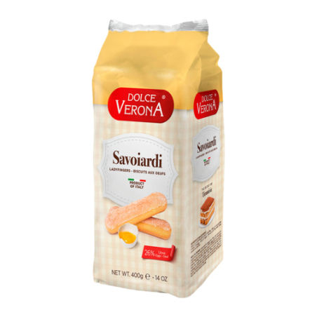 Печенье сахарное для тирамису Савоярди, 400г, 1/15, пакет, DOLCE VERONA, Италия