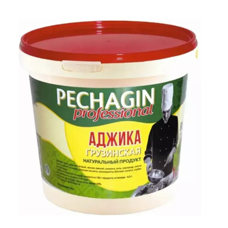 Аджика  ПО-ГРУЗИНСКИ, 1кг, 1/6, пл/ведро, PECHAGIN, Россия 