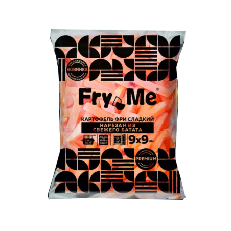 Картофель фри сладкий БАТАТ премиум, 9*9мм, 2,5кг, 1/5, п/э пакет, We Fry, Россия