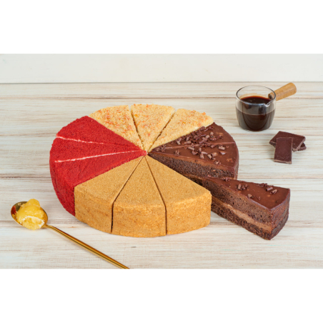 Торт бисквитный АССОРТИ зам., 1,425кг, 12порц/упак, картон, Betty's cake, Россия