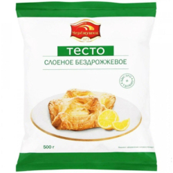 Тесто слоеное бездрожжевое зам., 500г, 1/16, пл/пакет, Черёмушки, Россия