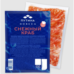 Крабовые палочки СНЕЖНЫЙ КРАБ (имитация зам.), 500г, 1/8, пэт/пакет, ПУТИНА, Россия