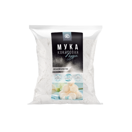 Мука кокосовая 100% кокос, 500г, пл/пакет, ОРЕХПРОДУКТ, Россия