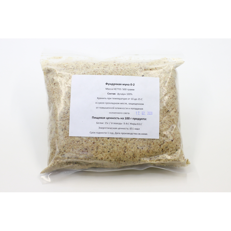 Мука фундучная, 500г, пакет, ОРЕХПРОДУКТ, Россия