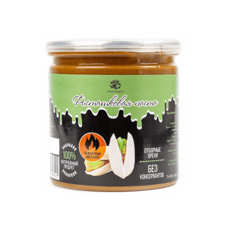 Паста фисташковая обжаренная, 200г, пл/банка, ОРЕХПРОДУКТ, Россия