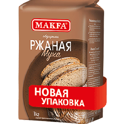 Мука ржаная хлебопекарная, сорт обдирная, 1кг, 1/8, бум/пакет, MAKFA, Россия