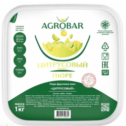 Пюре фруктовое Цитрусовый микс зам., 1кг, пл/контейнер, Agrobar, Россия