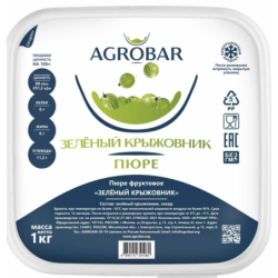 Пюре фруктовое КРЫЖОВНИК зеленый зам., 1кг, пл/контейнер, Agrobar, Россия