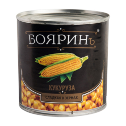 Кукуруза сахарная в зернах, 425мл, ж/б, БОЯРИНЪ, Россия/Китай