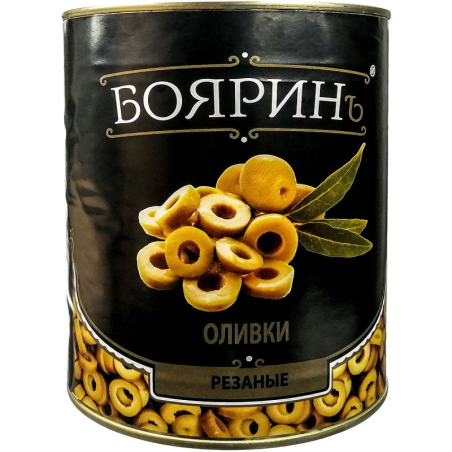 Оливки резаные, 3100мл, ж/б, БОЯРИНЪ/Botanica, Испания/Египет