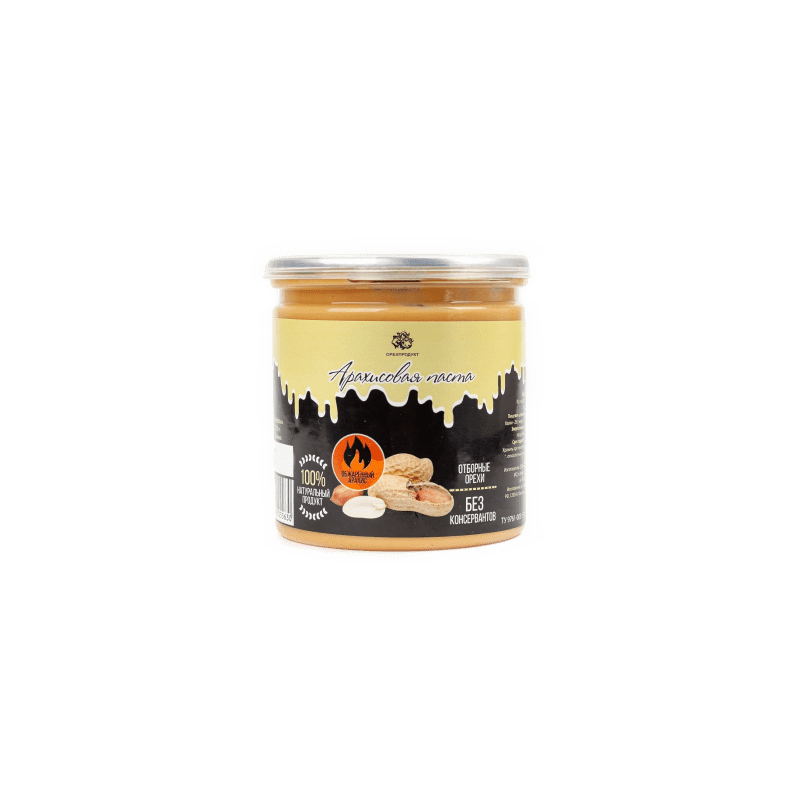 Паста арахисовая обжаренная, 200г, пл/банка, ОРЕХПРОДУКТ, Россия
