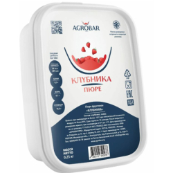 Пюре фруктовое КЛУБНИКА зам., 250г, пл/контейнер, Agrobar, Россия