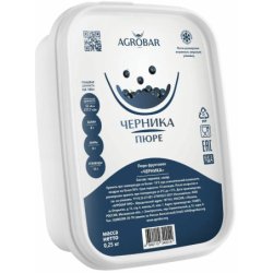 Пюре фруктовое ЧЕРНИКА зам., 250г, пл/контейнер, Agrobar, Россия