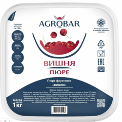 Пюре фруктовое ВИШНЯ зам., 1кг, пл/контейнер, Agrobar, Россия