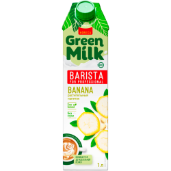 Напиток БАНАНОВЫЙ на соевой основе, 1л, тетра-пак, Green Milk, Россия