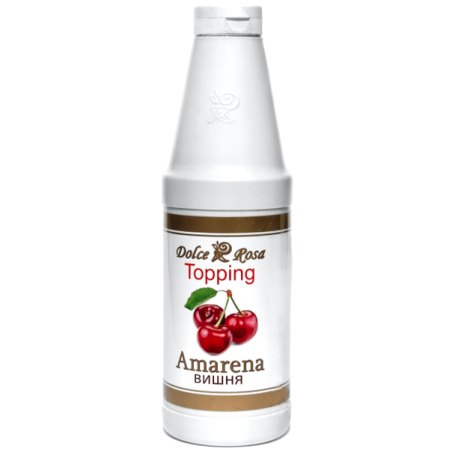 Топпинг со вкусом Вишня, 1кг, пл/бут с дозатором, Dolce Rosa, Россия