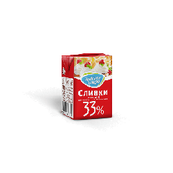 Крем сливочный ультрап. Сливки для взбивания, жир. 33%, 200мл, 1/18, тетрапак, Чудское озеро, Россия