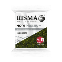 Водоросли морские сушёные Нори, 100 листов, 230г, пл/пакет, RISMA Premium, Корея