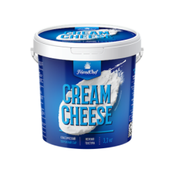 Сыр творожный сливочный CREAM CHEESE, жир. 65%, 3,3кг, пл/ведро, FriendChef, Россия