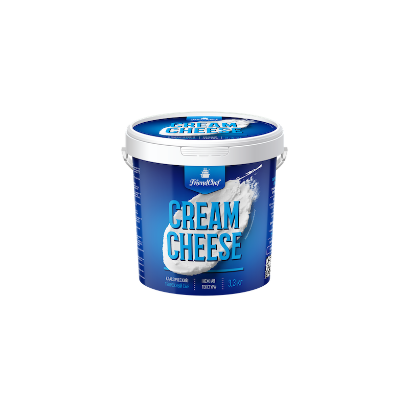 Сыр творожный сливочный CREAM CHEESE, жир. 65%, 3,3кг, пл/ведро, FriendChef, Россия