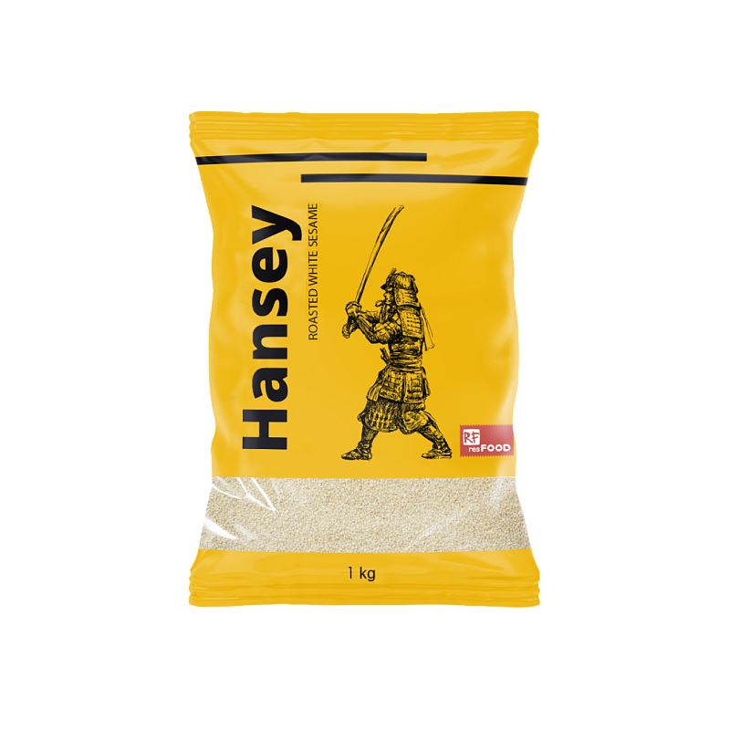 Кунжут белый очищенный жареный, 1кг, пл/пакет, HANSEY, Россия 