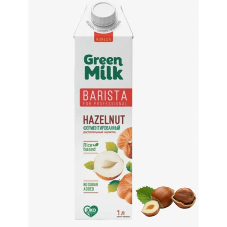 Напиток ФУНДУЧНЫЙ на соевой основе, 1л, тетра-пак, Green Milk, Россия