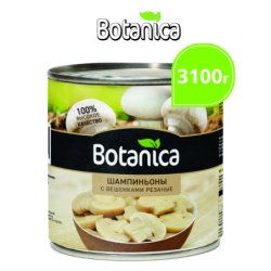 Шампиньоны с вешенкой резаные, 3100мл, ж/б, Botanica, Китай