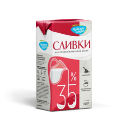 Крем сливочный ультрапаст. Сливки для взбивания, жир. 35%, 1л, тетрапак, Чудское озеро, Россия