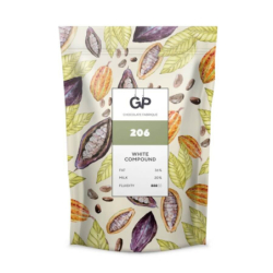 Глазурь белая, №206, молоко 20%, 2,5кг, флоу пак, GP Chocolate Fabrique, Россия