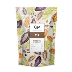 Шоколад темный в каплях Т-1, какао 52%, 2,5кг, флоу пак, GP Chocolate Fabrique, Россия