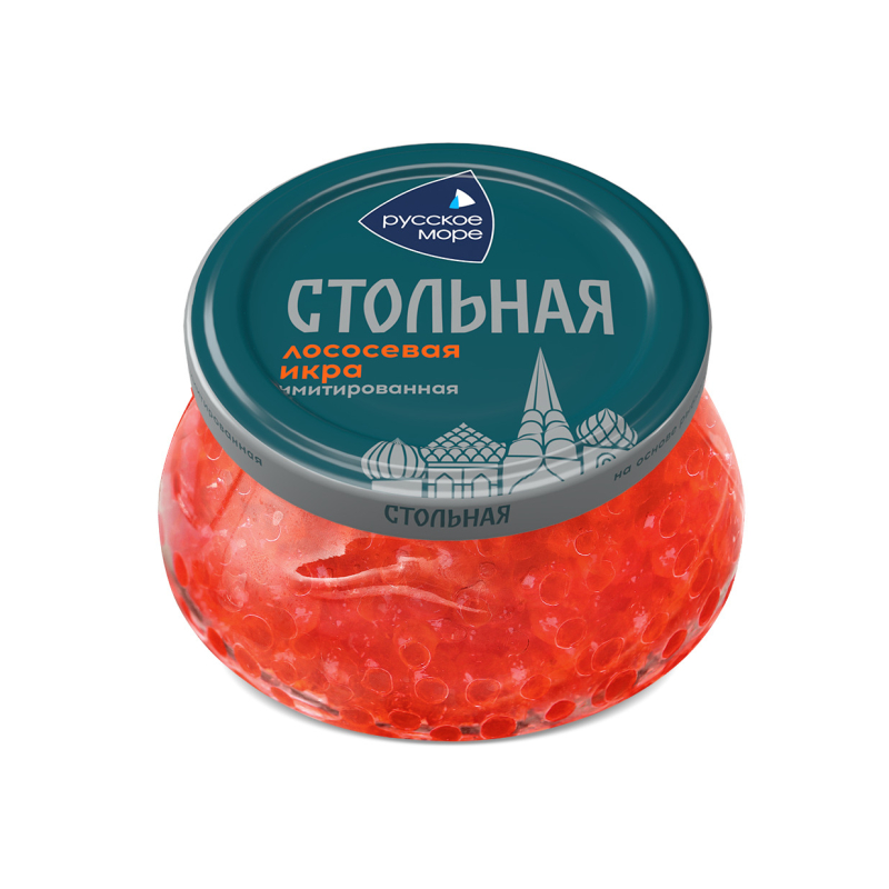 Икра лососевая СТОЛЬНАЯ имитация пастеризованная Люкс, 230г, ст/бан, Россия