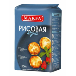 Мука рисовая, 500г, 1/6, бум/пакет, MAKFA, Россия