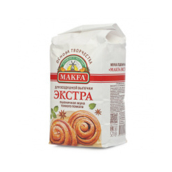 Мука пшеничная Макфа-Экстра для выпечки 2кг, 1/6, бум/пакет, MAKFA, Россия