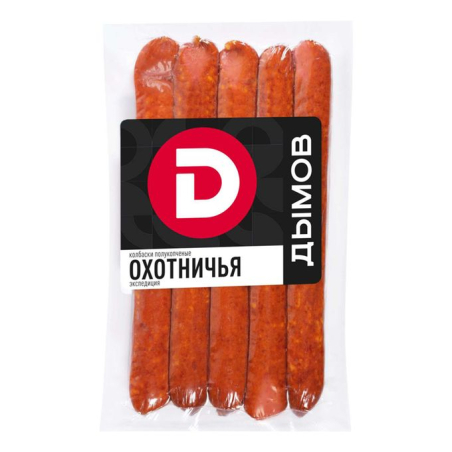 Колбаски п/к ОХОТНИЧЬЯ ЭКСПЕДИЦИЯ (мясной продукт категории Б), зам., 1кг, 1/10, в/у, Дымов, Россия