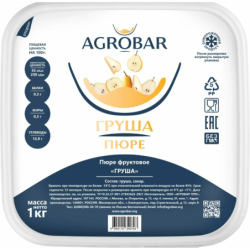 Пюре фруктовое ГРУША зам., 1кг, пл/контейнер, Agrobar, Россия