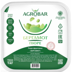 Пюре фруктовое БЕЗ САХАРА БЕРГАМОТ зам., 1кг, пл/контейнер, Agrobar, Россия