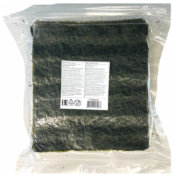 Морская капуста резаная сушеная для роллов, 100 листов, 240г, пл/пакет, MIDORI, Корея