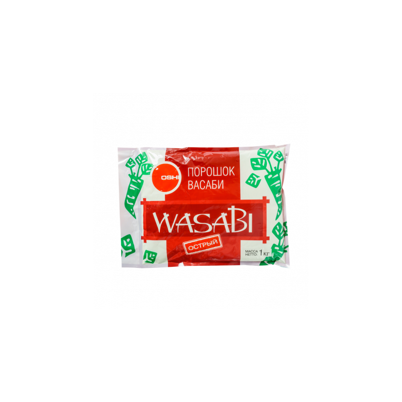 Васаби порошок для приготовления красный острый WASABI, 1кг, пакет Smart Cap, OSHI, Россия 
