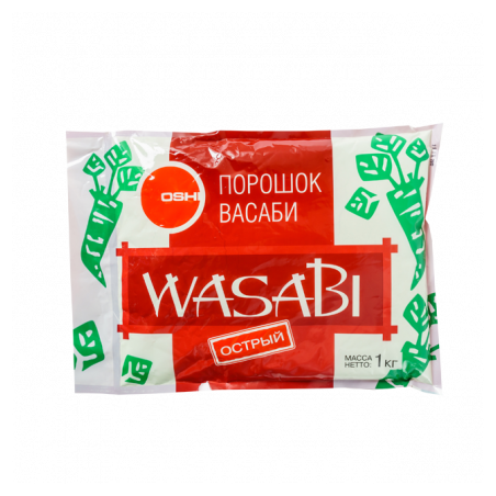 Васаби порошок для приготовления красный острый WASABI, 1кг, пакет Smart Cap, OSHI, Россия 
