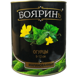 Огурцы маринованные 9-12 см, 3100мл, ж/б, БОЯРИНЪ, Россия